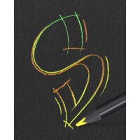 Buntstifte Black Edition, dreikant, 12 Stück in 12 Farben sortiert