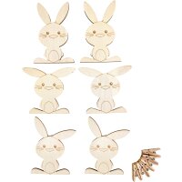 Bastelset Häschen mit Holzklammer, 6er Set