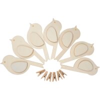 Bastelset Vögelchen mit Holzklammer, 6er Set