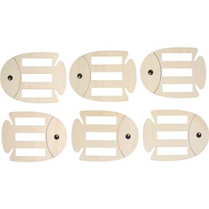 F&auml;delfisch aus Holz, 6er Set, , voraussichtlich in KW 3 lieferbar