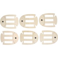 Fädelfisch aus Holz, 6er Set, , voraussichtlich in KW 3 lieferbar