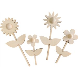 Bastelset Holzblumen, 4er Set, voraussichtlich in KW 3...