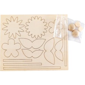 Bastelset Holzblumen, 4er Set, voraussichtlich in KW 3 lieferbar