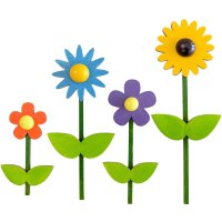 Bastelset Holzblumen, 4er Set, voraussichtlich in KW 3 lieferbar