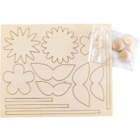 Bastelset Holzblumen, 4er Set, voraussichtlich in KW 3 lieferbar
