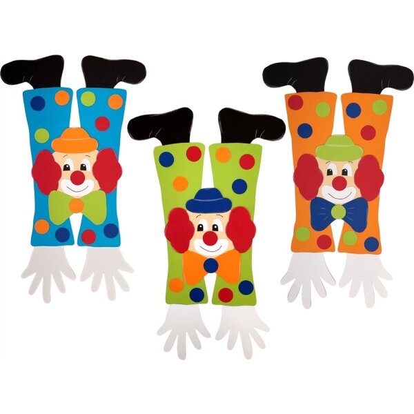 Bastelset Clown Fensterbild / Girlande, 6 Stück