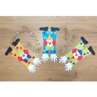 Bastelset Clown Fensterbild / Girlande, 6 Stück