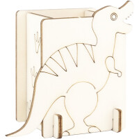 Bastelset Stiftehalter Dinosaurier aus Holz