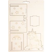 Bastelset Stiftehalter Einhorn aus Holz
