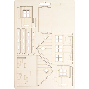 Bastelset Stiftehalter Haus aus Holz