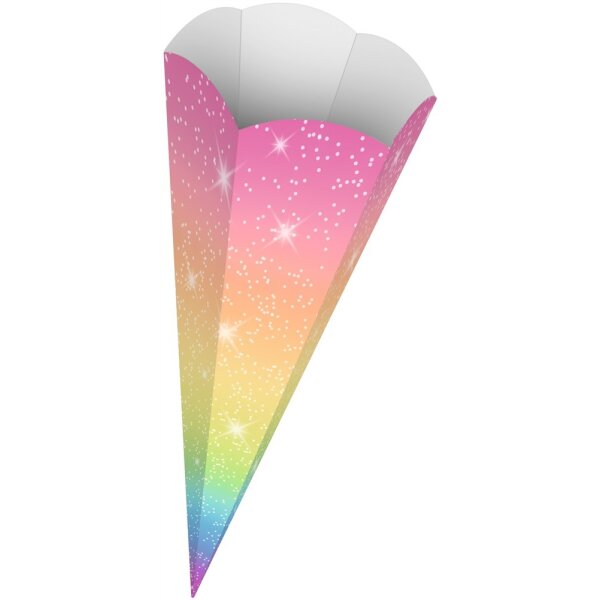 Schultütenrohling Regenbogen Sterne zum Stecken, 68 cm