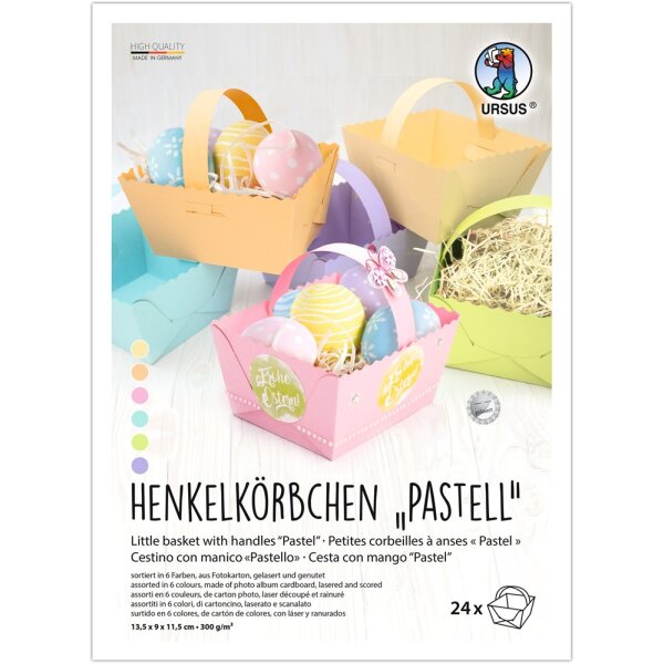 Henkelkörbchen Pastell, 24 Stück, 6 Farben...