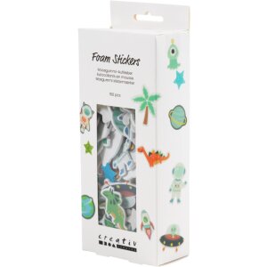 Moosgummi Aufkleber 150 St&uuml;ck, selbstklebend, blau-grau, 13-40 mm
