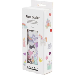 Moosgummi Aufkleber 150 St&uuml;ck, selbstklebend, lila-pink, 13-40 mm