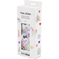Moosgummi Aufkleber 150 Stück, selbstklebend, lila-pink, 13-40 mm