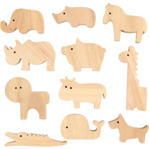 Holztiere Bauernhof und Safari, 44 Stück,...