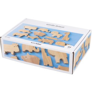 Holztiere Bauernhof und Safari, 44 St&uuml;ck