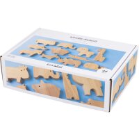 Holztiere Bauernhof und Safari, 44 Stück