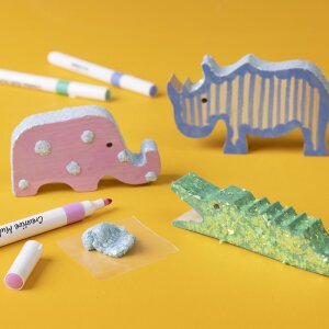 Holztiere Safari, 10 St&uuml;ck, H&ouml;he 3 &ndash; 14,5 cm, St&auml;rke 2,2 cm