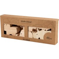 Holztiere Safari, 10 Stück, Höhe 3 – 14,5 cm, Stärke 2,2 cm