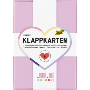 Klappkarten Pastell, inkl. Kuverts, 6er Set, 220...