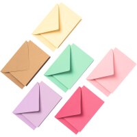 Klappkarten Pastell, inkl. Kuverts, 6er Set, 220 g/m², 10,5 x 14,8 cm