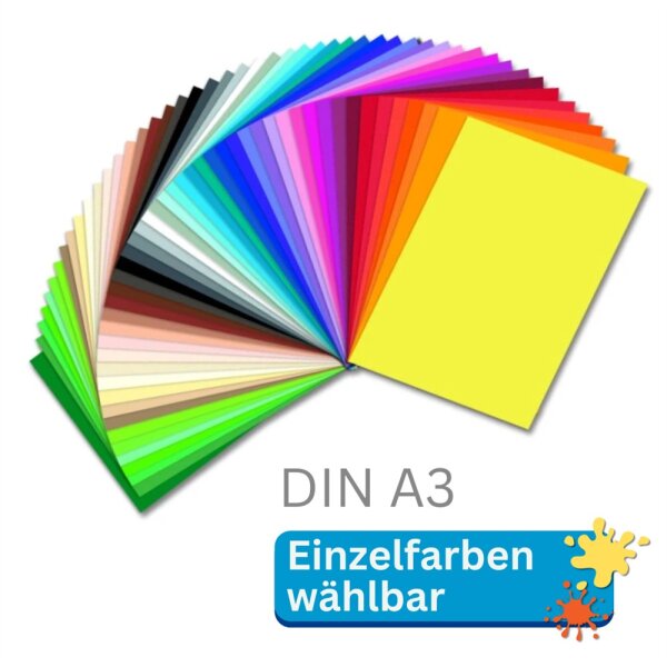Tonkarton Einzelfarben, DIN A3, 180 g/m², 100 Blatt