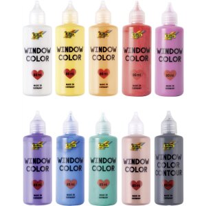 Window Color Set Basic, 10 Fensterfarben je 80 ml