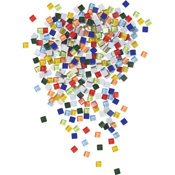 Mosaik Glassteine Basic, 10 x 10 mm, 300 Stück, farbig sortiert