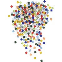 Mosaik Glassteine Basic, 10 x 10 mm, 300 Stück, farbig sortiert
