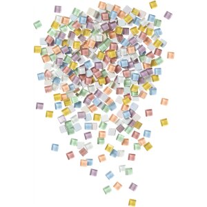 Mosaik Glassteine Pastell, 10 x 10 mm, 300 St&uuml;ck, farbig sortiert