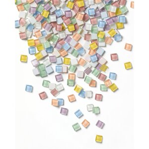 Mosaik Glassteine Pastell, 10 x 10 mm, 300 St&uuml;ck, farbig sortiert