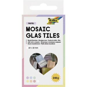 Mosaik Glassteine Pastell, 10 x 10 mm, 300 St&uuml;ck, farbig sortiert