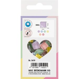 Mosaik Glassteine Pastell, 10 x 10 mm, 300 St&uuml;ck, farbig sortiert