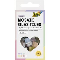 Mosaik Glassteine Pastell, 10 x 10 mm, 300 Stück, farbig sortiert
