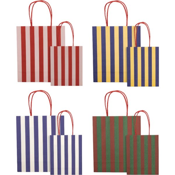 Papiertüten Stripes Classic, 4 Motive sortiert, wählbar in verschiedenen Größen