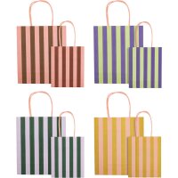 Papiertüten Stripes Glow up, 4 Motive sortiert, wählbar in verschiedenen Größen