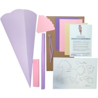Schultüte Bastelset Pferd flieder von Prell, inkl. Schulstarterpaket GRATIS