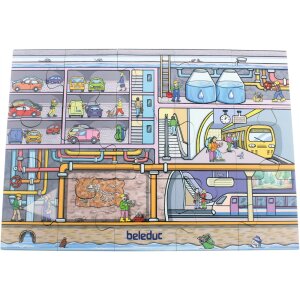Bodenpuzzle Stadtleben, 45teilig