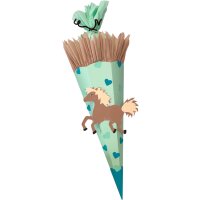 Schultüte Bastelset Perd mint von Prell, inkl. Schulstarterpaket GRATIS