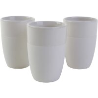 Keramikbecher mit glasiertem Rand, 12 Stück, H 10 cm, Ø 7 cm