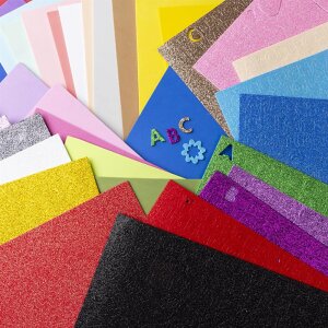 Moosgummiplatten, A4, 40 Blatt, farbig sortiert,...