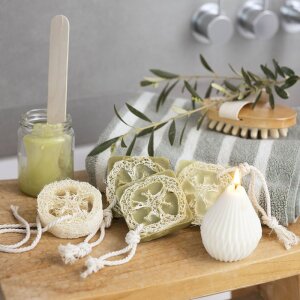 Kreativ Set Seifenherstellung mit Loofah, olivgrün,...
