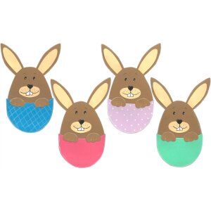 Bastelset Fensterbild Hase im Ei von Prell, 4 Stück