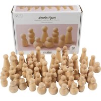 Holzfigurenkörper,  90 Stück versch. sortiert, H: 5-8 cm. Lieferbar voraussichtlich Ende Dezember