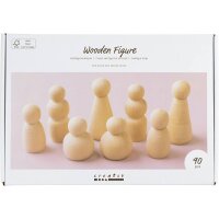 Holzfigurenkörper,  90 Stück versch. sortiert, H: 5-8 cm. Lieferbar voraussichtlich Ende Dezember