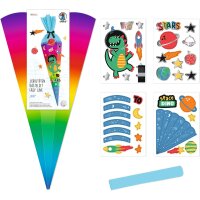 Schultüten Bastelset Easy Line Rainbow Dino von Ursus, inkl. Schulstarterpaket GRATIS