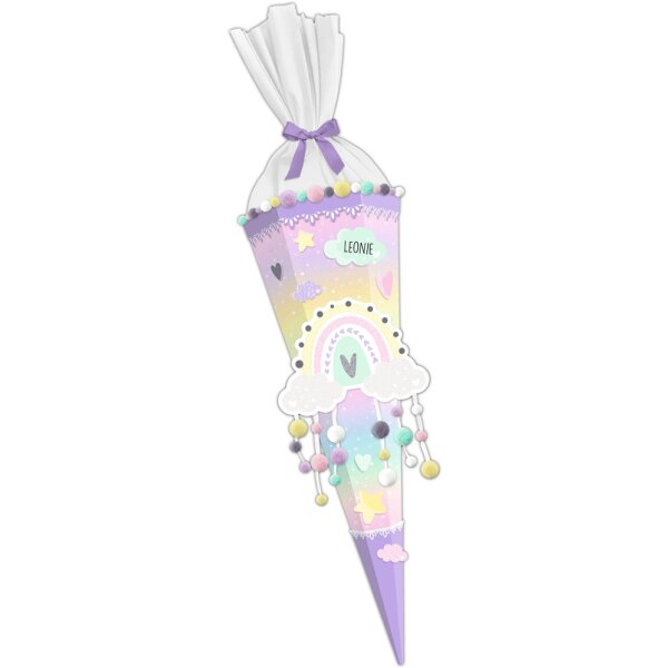 Schultüten Bastelset Easy Line Rainbow Regenbogen von Ursus, inkl. Schulstarterpaket GRATIS