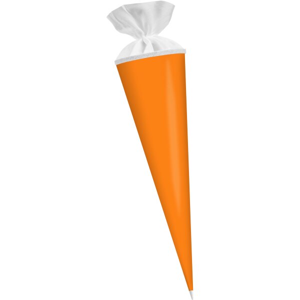 Schultüte neonorange 70 cm lang D: 18 cm aus Fotokarton, 1 Stück