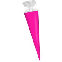 Schultüte neonpink 70 cm lang D: 18 cm aus Fotokarton, 1 Stück